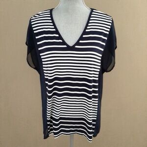 INC International Concepts Navy Stripe T